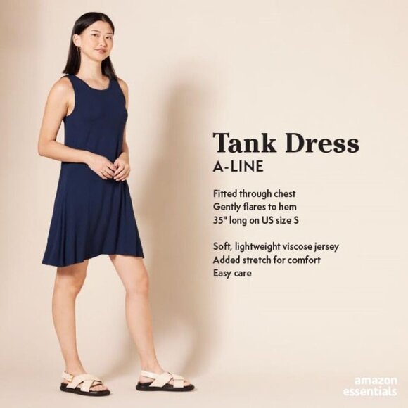 Women's Plus Size Tank Swing Dress Rayon Blend Sleeveless Casual Everyday - Picture 2 of 8